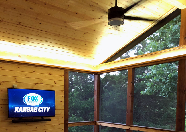 How do you light a screened porch?